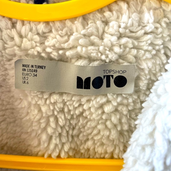 Topshop Oversized Borg Denim Jacket - Picture 6 of 7